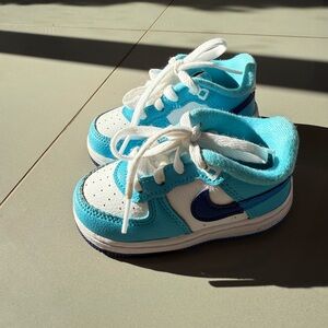 Nike  air force 1 Kids Turquoise and White Sneakers
